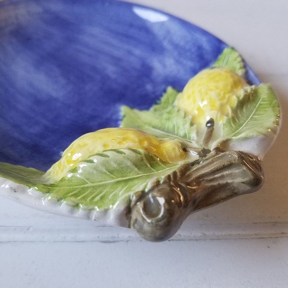 Bassano Ceramic 3D Olive Lemon Snacker Appetizer Serving Dish, Set of 2, Italy - Picture 8 of 14